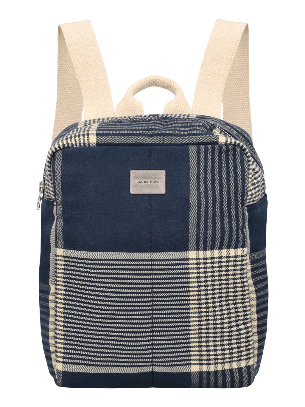 TAIGA Small backpack - blue quilted fabric