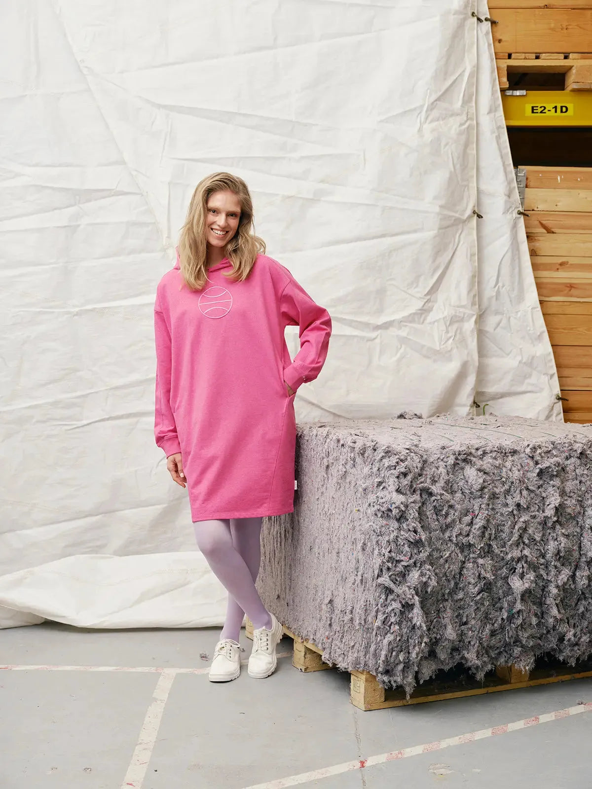 KUERLINKA hoodie dress, pink