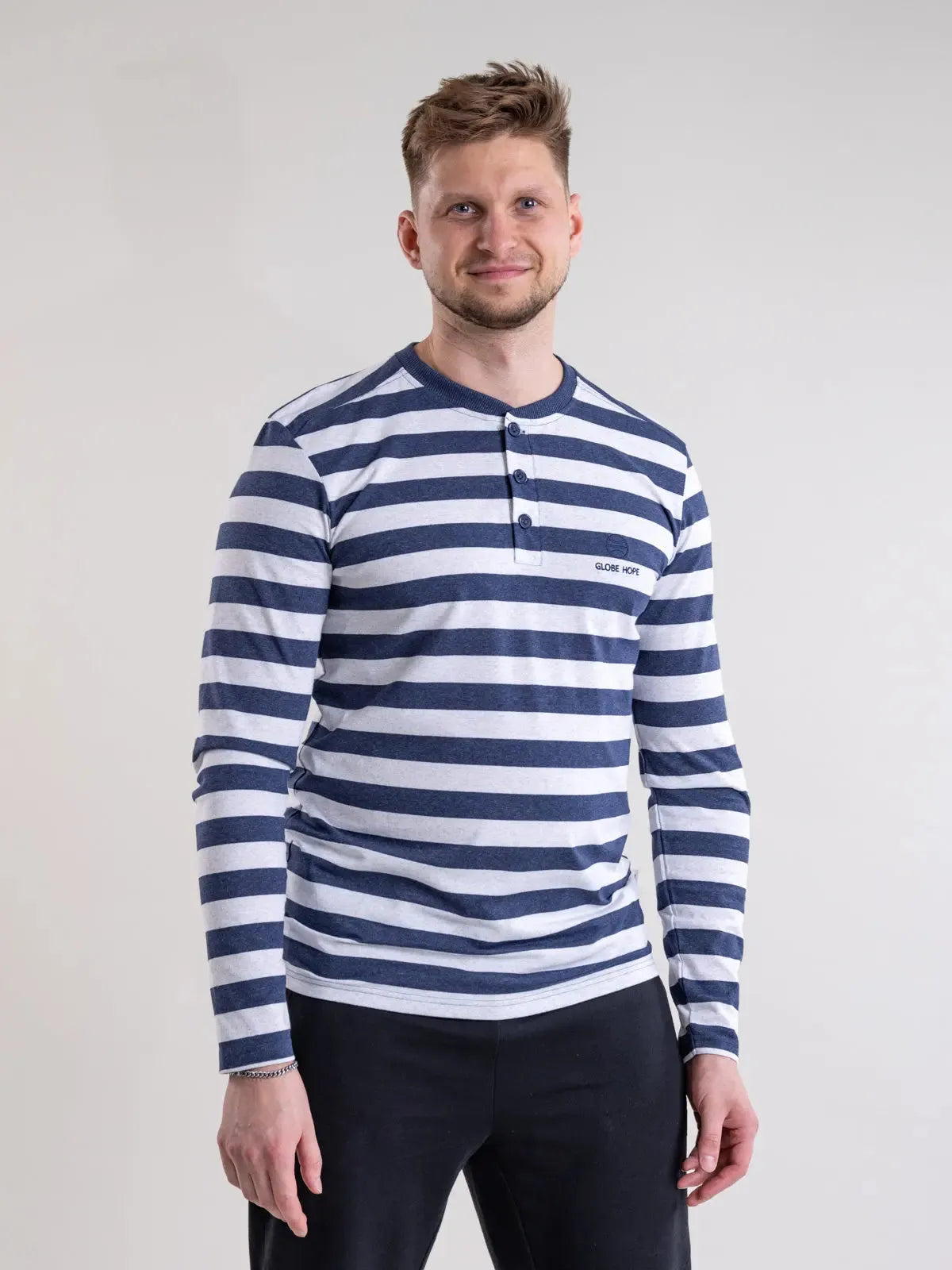KUNTTA shirt, navy with white stripes