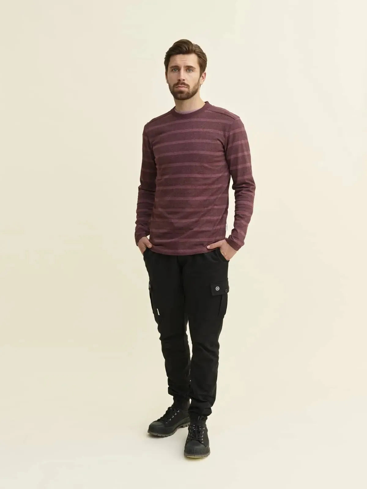 RODOLITTI shirt, burgundy striped